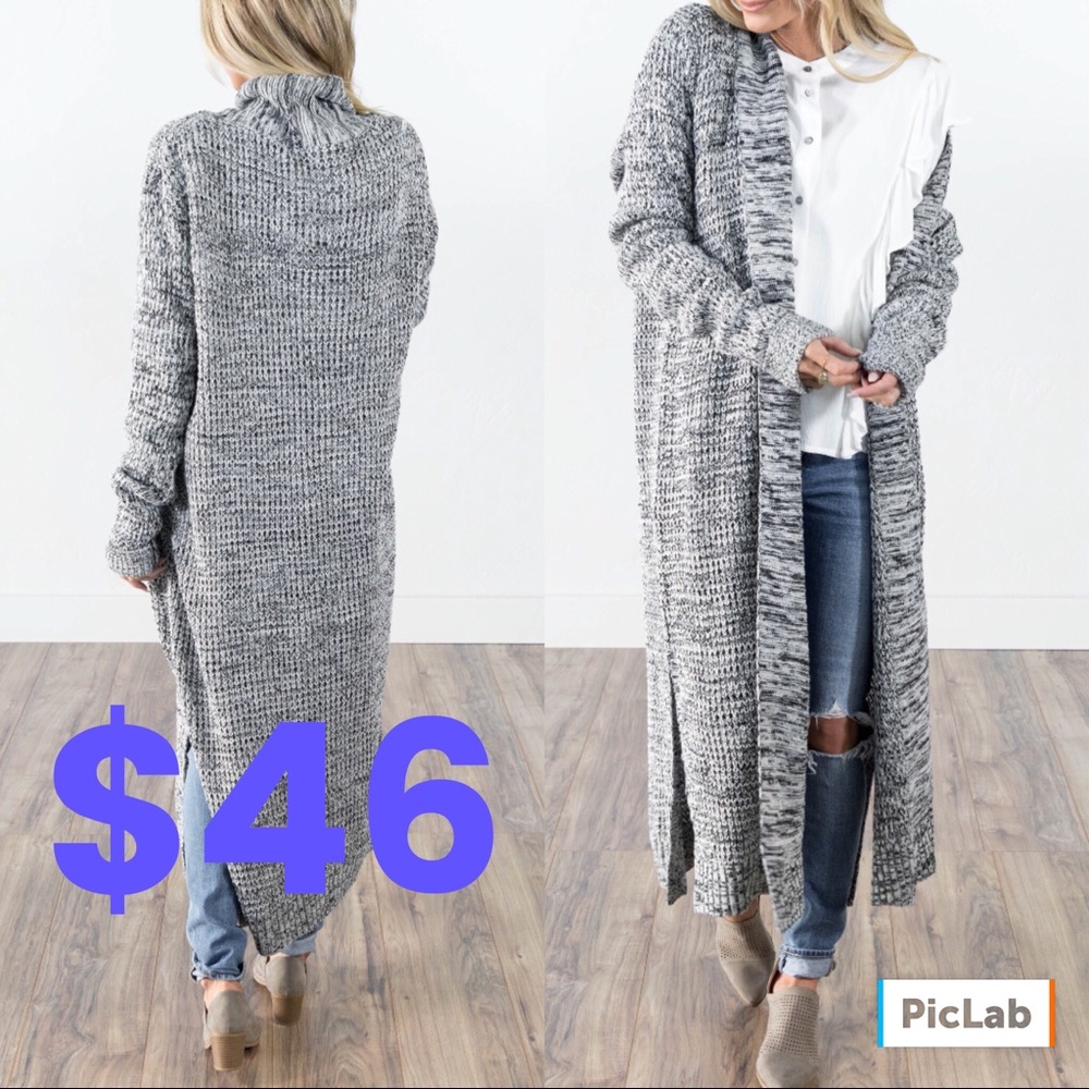 Long knit cardigan